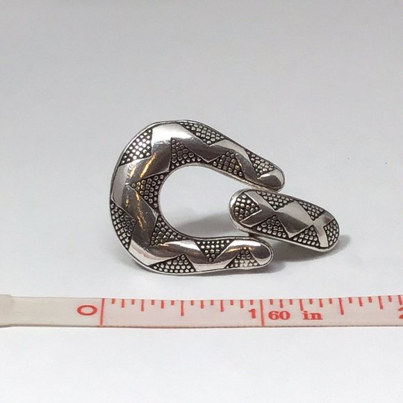 Native American Sterling Silver Earrings PRECIV Marked Door Knocker Dangle - Picture 7 of 8